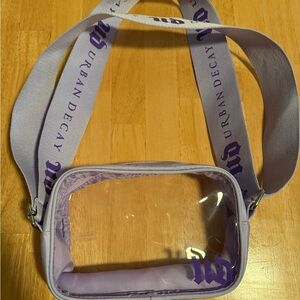 Urban Decay Transparent Bag with Purple Strap NWOT